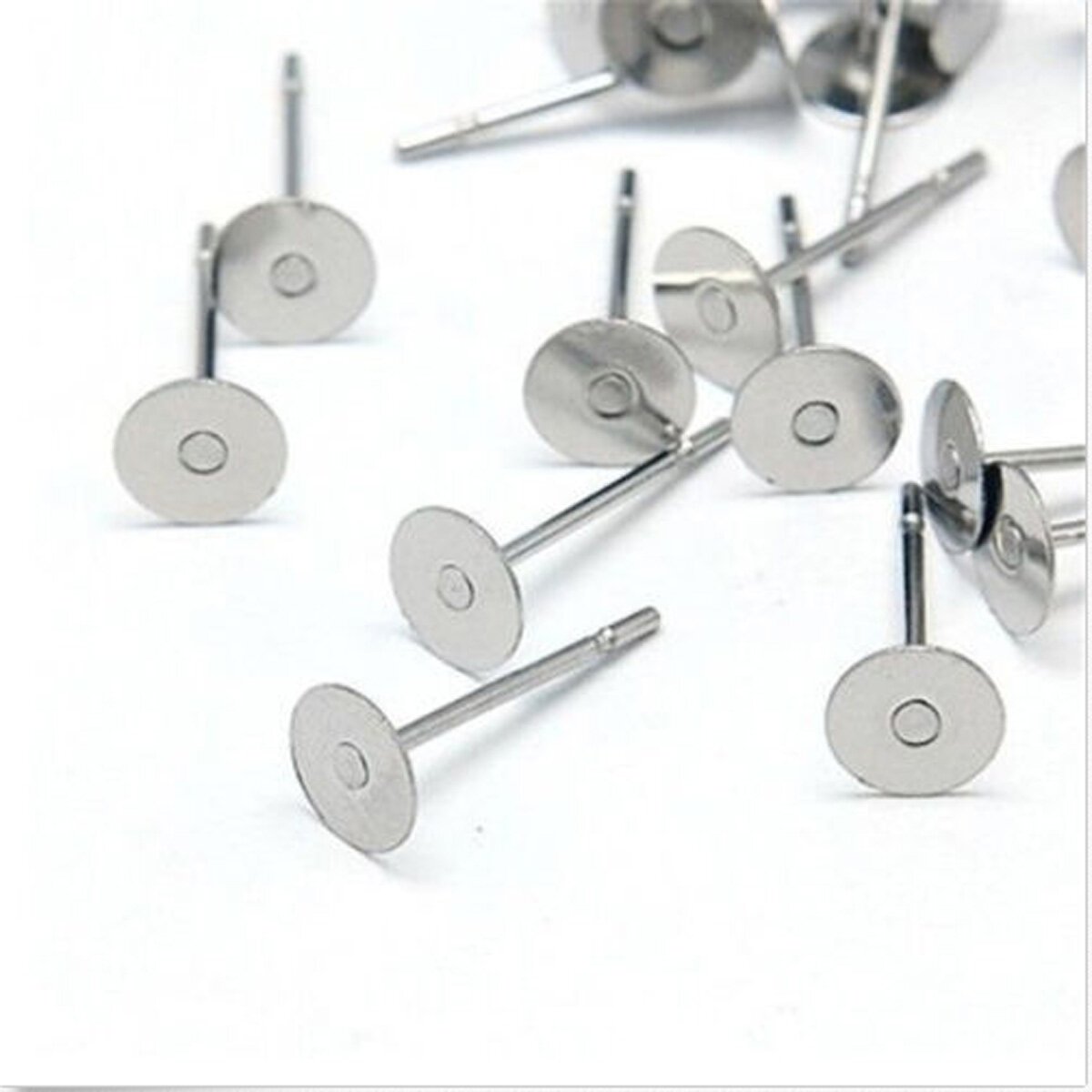 100 Pcs Flat Pad Ear Nuts Clutches Earring Posts Studs+ Scroll Backs Findings