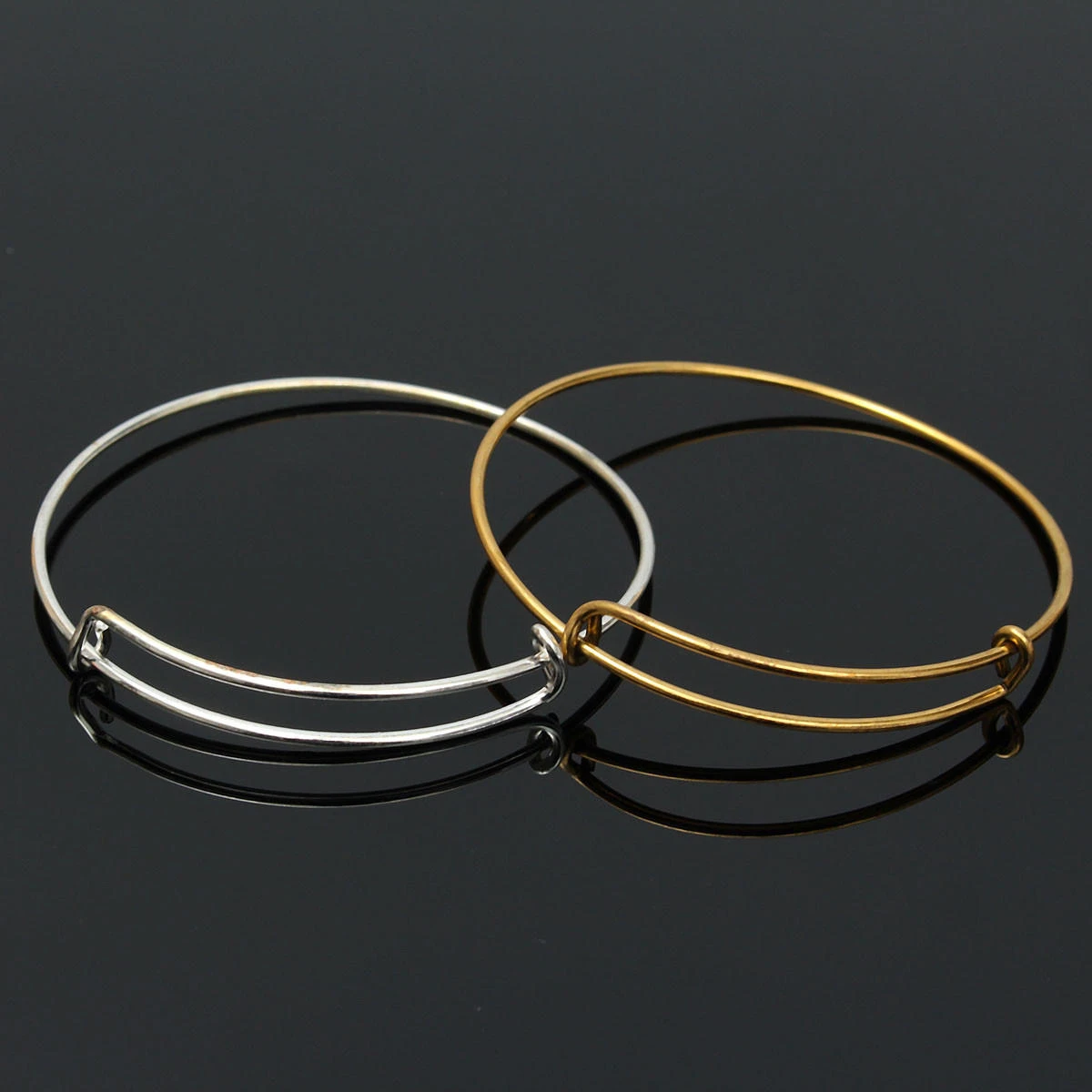 10/20Pcs Silver Plated Expandable Adjustable Bulk Wire Wrapped Bangle Bracelet